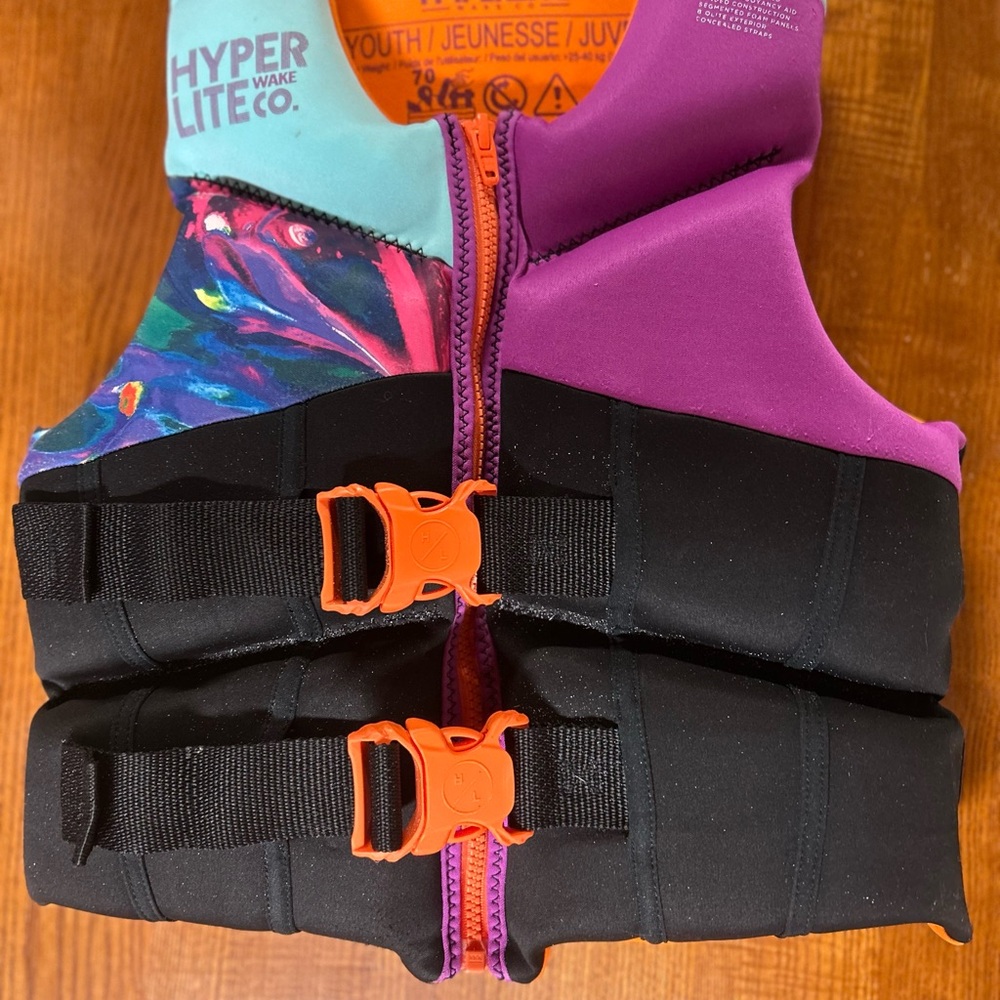Hyperlite Youth Swim Vest - Purple, Black, and Teal